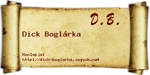 Dick Boglárka névjegykártya